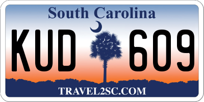 SC license plate KUD609