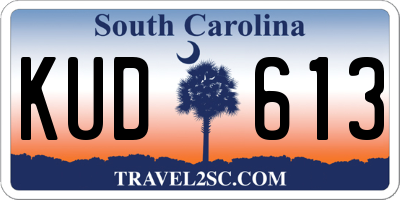 SC license plate KUD613