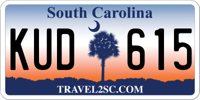 SC license plate KUD615