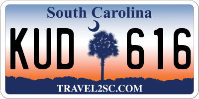 SC license plate KUD616