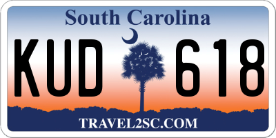 SC license plate KUD618