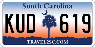 SC license plate KUD619