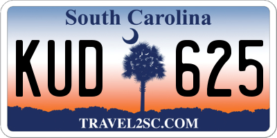 SC license plate KUD625