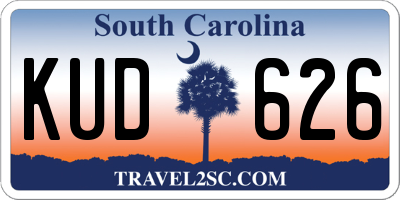 SC license plate KUD626