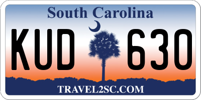 SC license plate KUD630