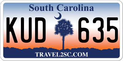 SC license plate KUD635