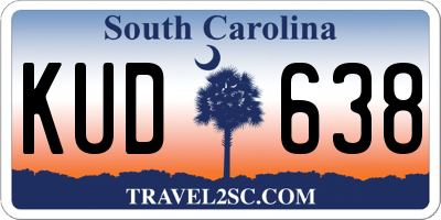 SC license plate KUD638