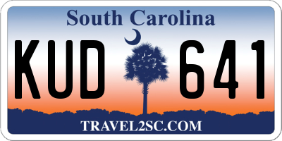 SC license plate KUD641