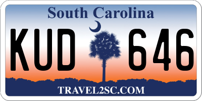 SC license plate KUD646