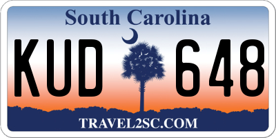 SC license plate KUD648