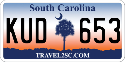 SC license plate KUD653
