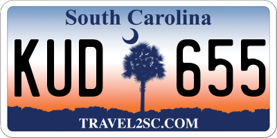 SC license plate KUD655