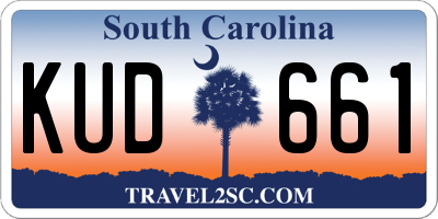 SC license plate KUD661