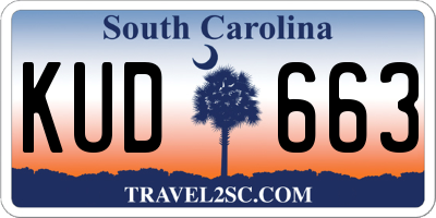 SC license plate KUD663
