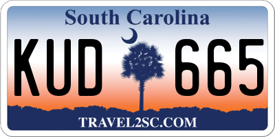 SC license plate KUD665