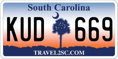 SC license plate KUD669