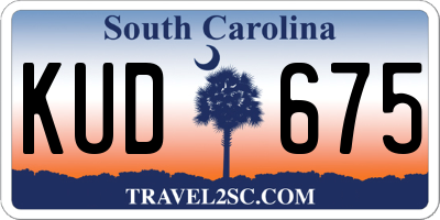 SC license plate KUD675