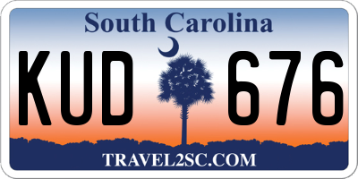 SC license plate KUD676