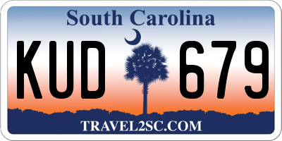 SC license plate KUD679