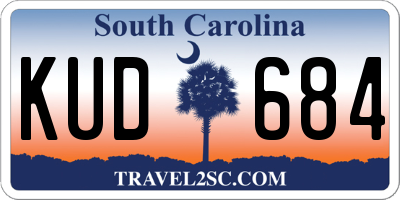 SC license plate KUD684