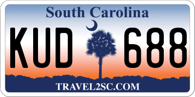 SC license plate KUD688