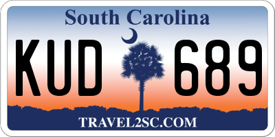 SC license plate KUD689