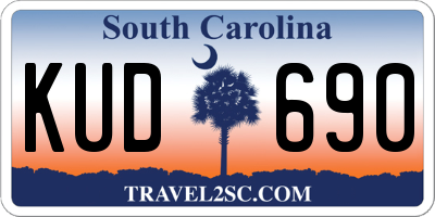 SC license plate KUD690