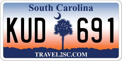 SC license plate KUD691