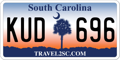 SC license plate KUD696