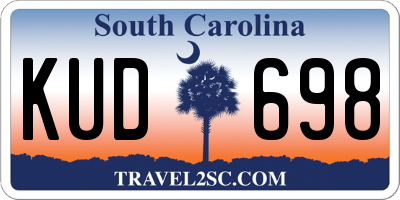 SC license plate KUD698