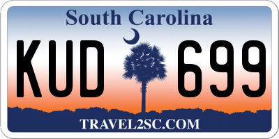 SC license plate KUD699
