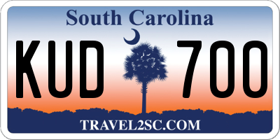 SC license plate KUD700