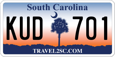 SC license plate KUD701