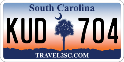 SC license plate KUD704