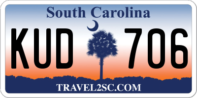 SC license plate KUD706