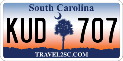 SC license plate KUD707