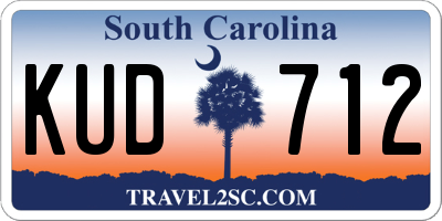 SC license plate KUD712