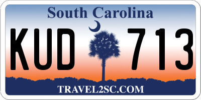 SC license plate KUD713