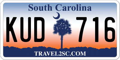 SC license plate KUD716