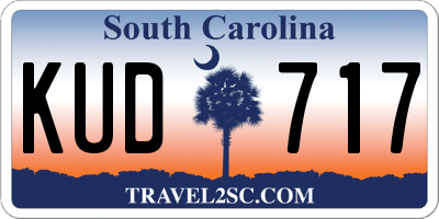 SC license plate KUD717