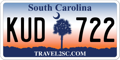 SC license plate KUD722