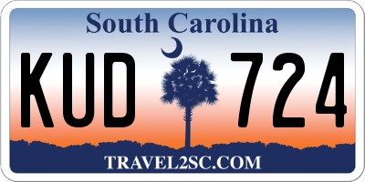 SC license plate KUD724