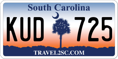 SC license plate KUD725