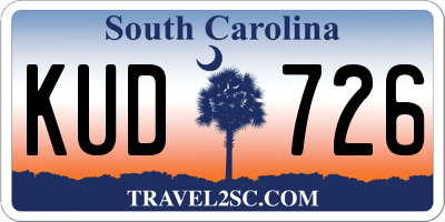 SC license plate KUD726