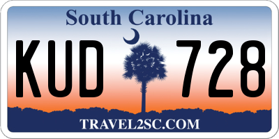SC license plate KUD728
