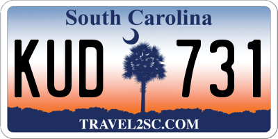 SC license plate KUD731