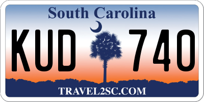 SC license plate KUD740