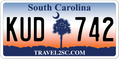 SC license plate KUD742