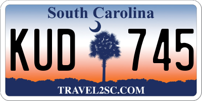 SC license plate KUD745
