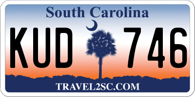 SC license plate KUD746